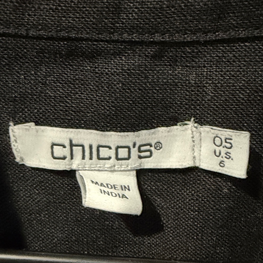 Chico's Black Button-Down Dress Size Medium Great Condition - Picture 14 of 15